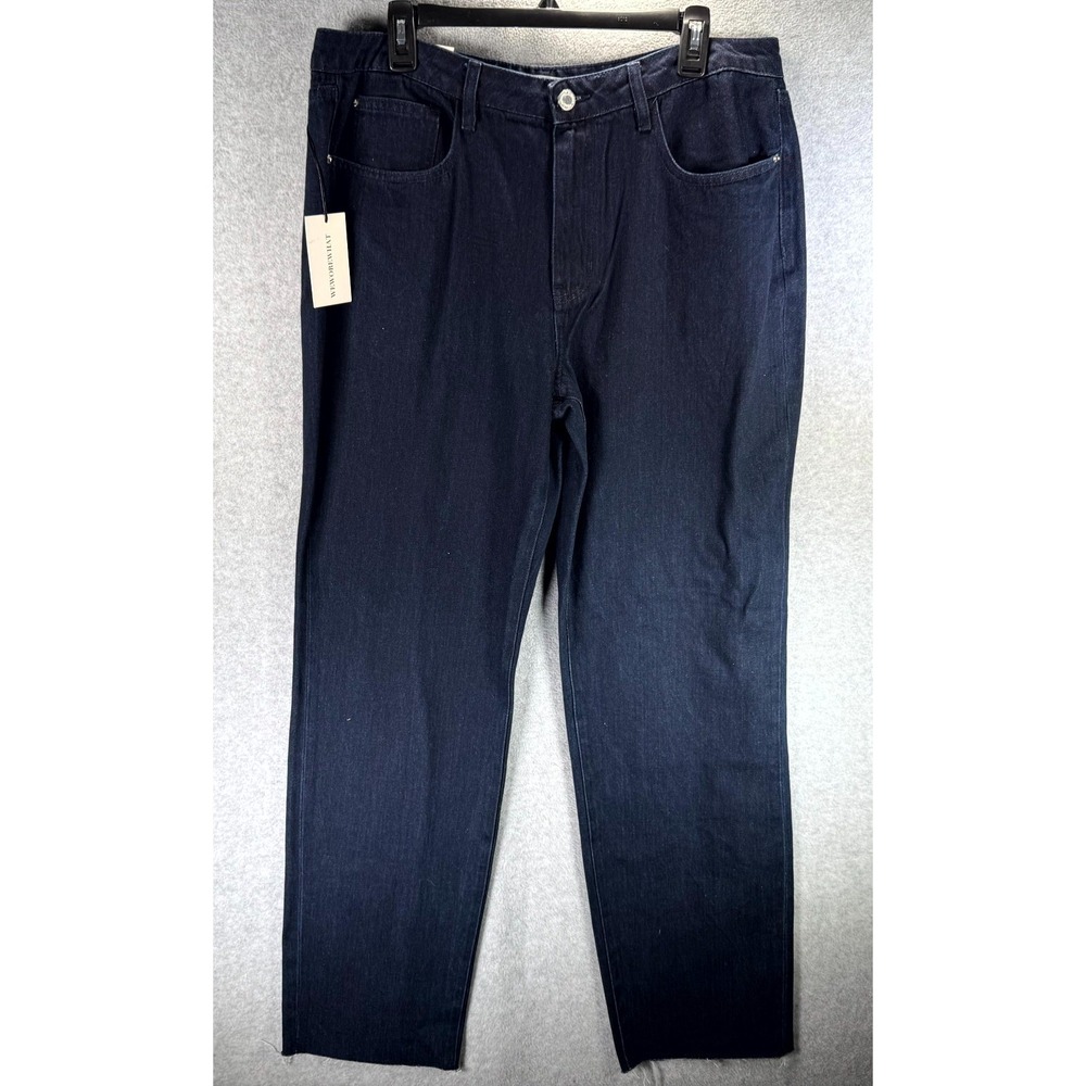 Weworewhat Dad Jeans Womens 32 Raw Blue Indigo Denim‎ Low Rise 5-Pockets